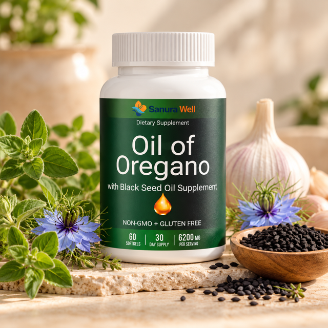SB Sanura Well Oregano Oil with Black Seed Oil Softgel 6200 Mg